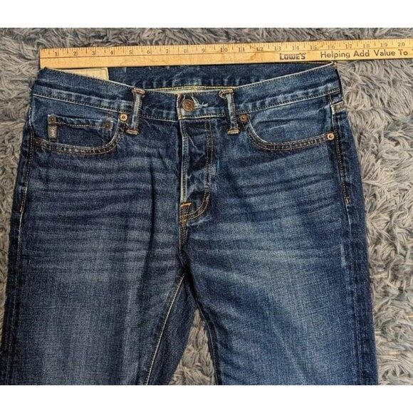Abercrombie & Fitch Extra Heavy Ounce Vintage Jeans Mens 32 x 30 Button Fly Blue - Picture 6 of 9